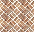 Photographed wine corks on a white backlit background. Grouped as double pattern, seamless, to be repeated endlessly. Royalty Free Stock Photo