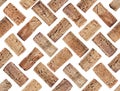 Photographed wine corks on a white backlit background. Grouped as pattern, seamless, to be repeated endlessly. Royalty Free Stock Photo