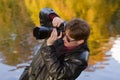 Photographer in the autumn Royalty Free Stock Photo