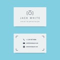 Photographer business card, clean, minimalistic style