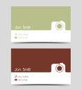 Photographer business card in a flat style.