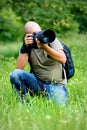 A photographer busy at work Royalty Free Stock Photo