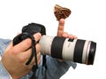 Photographer and butterfly