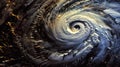 A photographer captures a striking image of a powerful hurricane its dark and turbulent outer bands surrounding a