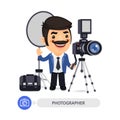 Photographer Cartoon Character with Tools