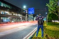 Photographer catching street motion in Kyoto Royalty Free Stock Photo