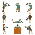 Photographer Characters Isolated Icon Set