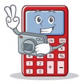 Photographer cute calculator character cartoon