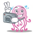 Photographer cute jellyfish character cartoon