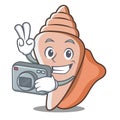 Photographer cute shell character cartoon