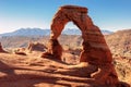 Photographer at Delicate Arch, Arches National Park, Utah Royalty Free Stock Photo