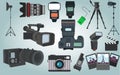 Photographer equipment vector Royalty Free Stock Photo