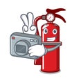 Photographer fire extinguisher mascot cartoon