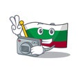 Photographer flag bulgaria in the cartoon shape