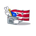 Photographer flag puerto rico on a cartoon