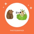 Photographer Hiding in Bushes Taking Photo of Bear