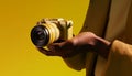 A photographer holding a camera, capturing creativity with expertise generated by AI