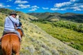 Photographer on a Horse - Medicine Bow National Forest - Wyoming Royalty Free Stock Photo