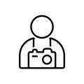 Black line icon for Photographer, camera and people