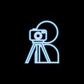 photographer icon in neon style. One of photo collection icon can be used for UI, UX