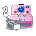 Photographer instant camera in a shape character