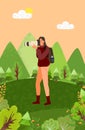 Photographer Lady with Big Camera Lens Nature Royalty Free Stock Photo