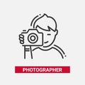 Photographer - line design single isolated icon