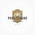 Photographer Logo Hand Drawn Template. Vector Design Element Vintage Style for Logotype Royalty Free Stock Photo