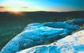 Photographer looks into the landscape and listen the silence