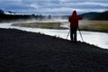 Photographer on Madison River in Yellowstone National Park