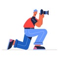 Photographer making photo with camera vector illustration