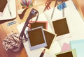 Photographer Messy Desk Working Place Concept Royalty Free Stock Photo