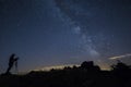 Photographer and milky way in Camprodon, Pyrenees, Spain