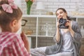 Photographer in motion. Royalty Free Stock Photo