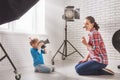 Photographer in motion. Royalty Free Stock Photo