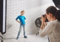 Photographer in motion. Royalty Free Stock Photo