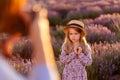 Photographing a small girl in a field of lavender