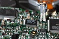 Photographer on printed circuit board Royalty Free Stock Photo