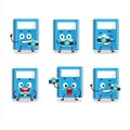 Photographer profession emoticon with blue study book cartoon character Royalty Free Stock Photo