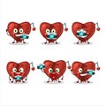 Photographer profession emoticon with broken heart love cartoon character