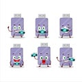 Photographer profession emoticon with flashdisk cartoon character