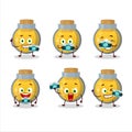 Photographer profession emoticon with golden potion cartoon character