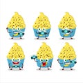 Photographer profession emoticon with ice cream banana cup cartoon character