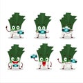 Photographer profession emoticon with leek cartoon character