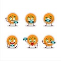 Photographer profession emoticon with mashed orange potatoes cartoon character