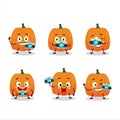 Photographer profession emoticon with new pumpkin cartoon character