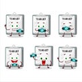 Photographer profession emoticon with paper sheet with clipboard cartoon character Royalty Free Stock Photo