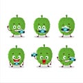 Photographer profession emoticon with soursop cartoon character