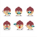 Photographer profession emoticon with swede cartoon character