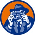 Photographer retro slr camera Royalty Free Stock Photo